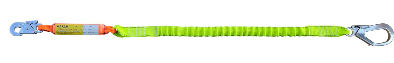KA399-A Şok Emici Tek Kol Elastik Lanyard Küçük Kancalı Alüminyum Kancalı 63'lük