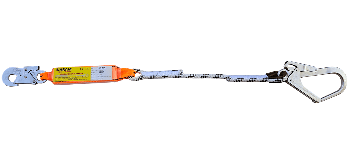 KA389 Şok emici tek ipli statik halatlı küçük -büyük kancalı